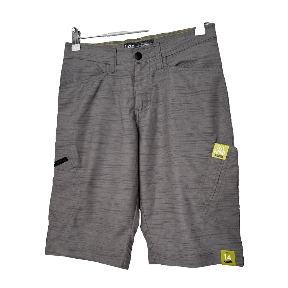 Lee Boys 14 Hybrid Shorts Gray Polyester Stretch Cargo Active Athleisure Outdoor